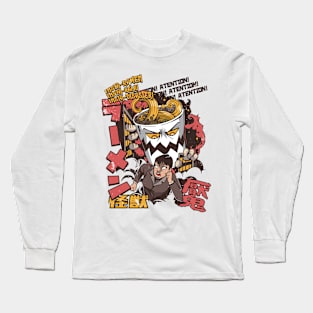 Japanese Ramen Noodles Kaiju Monster Long Sleeve T-Shirt